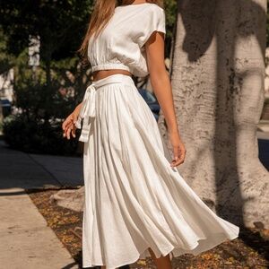 Lulus Brings You Back Ivory Two-piece Midi Dress White - Size M